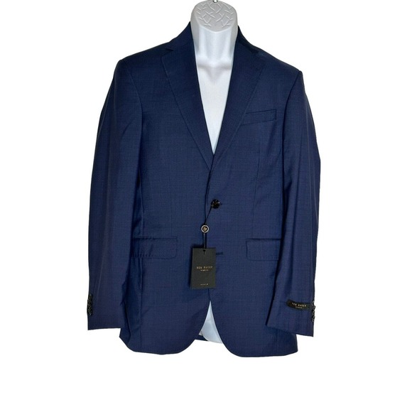 NWT Ted Baker Endurance Jarrow CT Wool 36 R Regular Fit $898 Blue Jacket - Picture 1 of 16
